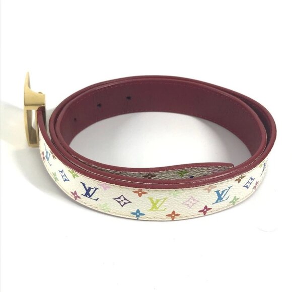 LOUIS VUITTON M9682W MonogramMulticolore Ceinture LV Cut Accessories belt Blanc - Picture 4 of 13